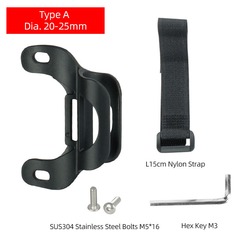 Pump Bracket Frame Bottle Cage Mount Positioning Holder Rack Stand Optional Hook Loop Strap M5*16